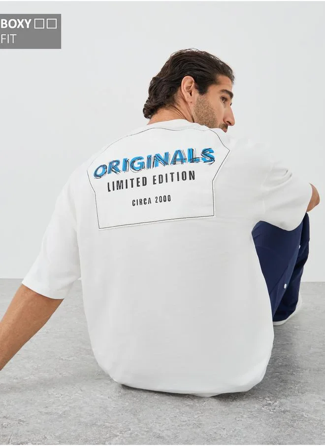 Styli Styli Slogan Print Oversized Round Neck T-Shirt