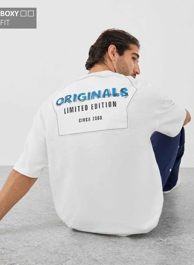 Styli Back Applique Print Boxy Fit T-Shirt