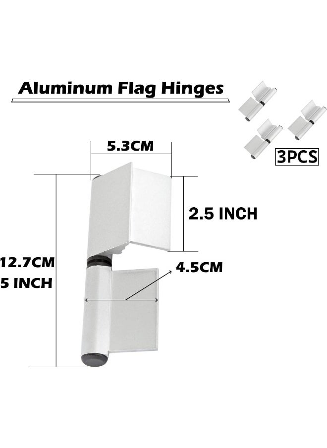 Biella Aluminum Flag Hinges - Premium White Window And Door Hinges For Effortless Pivot Action (3Pcs, 12.7Cm)  - Image 2