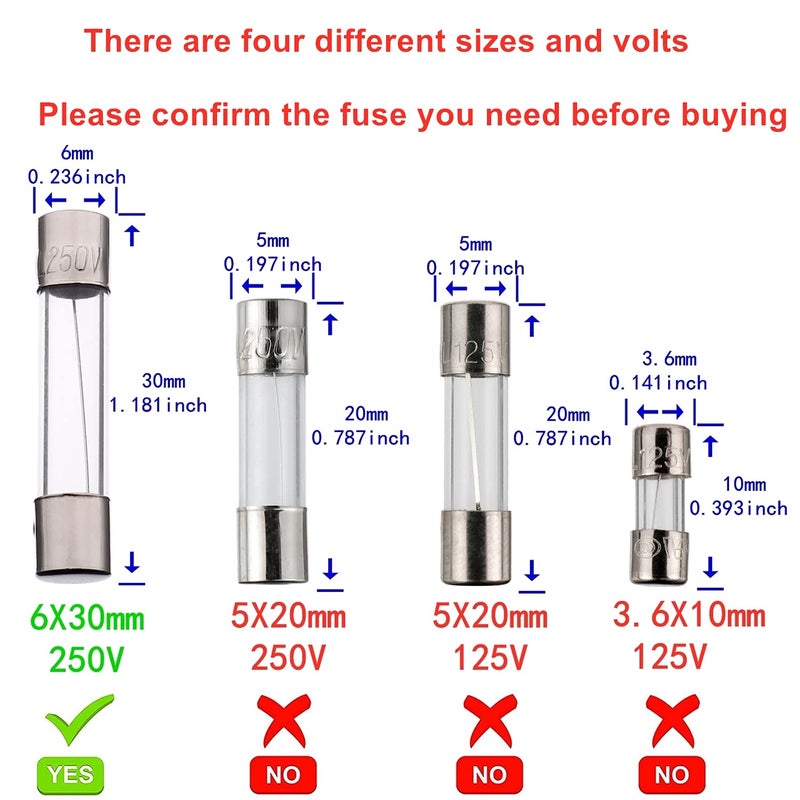 Bojack 6X30Mm 15 A 15 Amp 250 V 0.24X1.18 Inch Volt F15Al250V Fast-Blow Glass Fuses (Pack Of 18) - Image 3