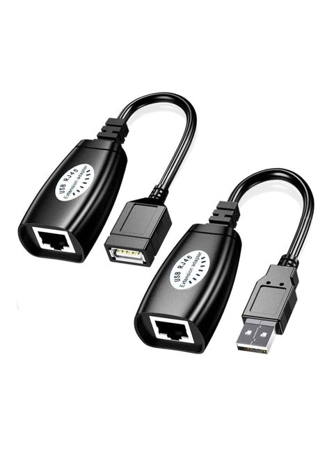 USB Extender Over RJ45 Cat 6/5/5e Adapter, Ethernet Splitter to Extension UP 50m/164ft, Compatible with Computers, Mobile Phones, Mice, Keyboards, U Disks, Printers, Cameras
