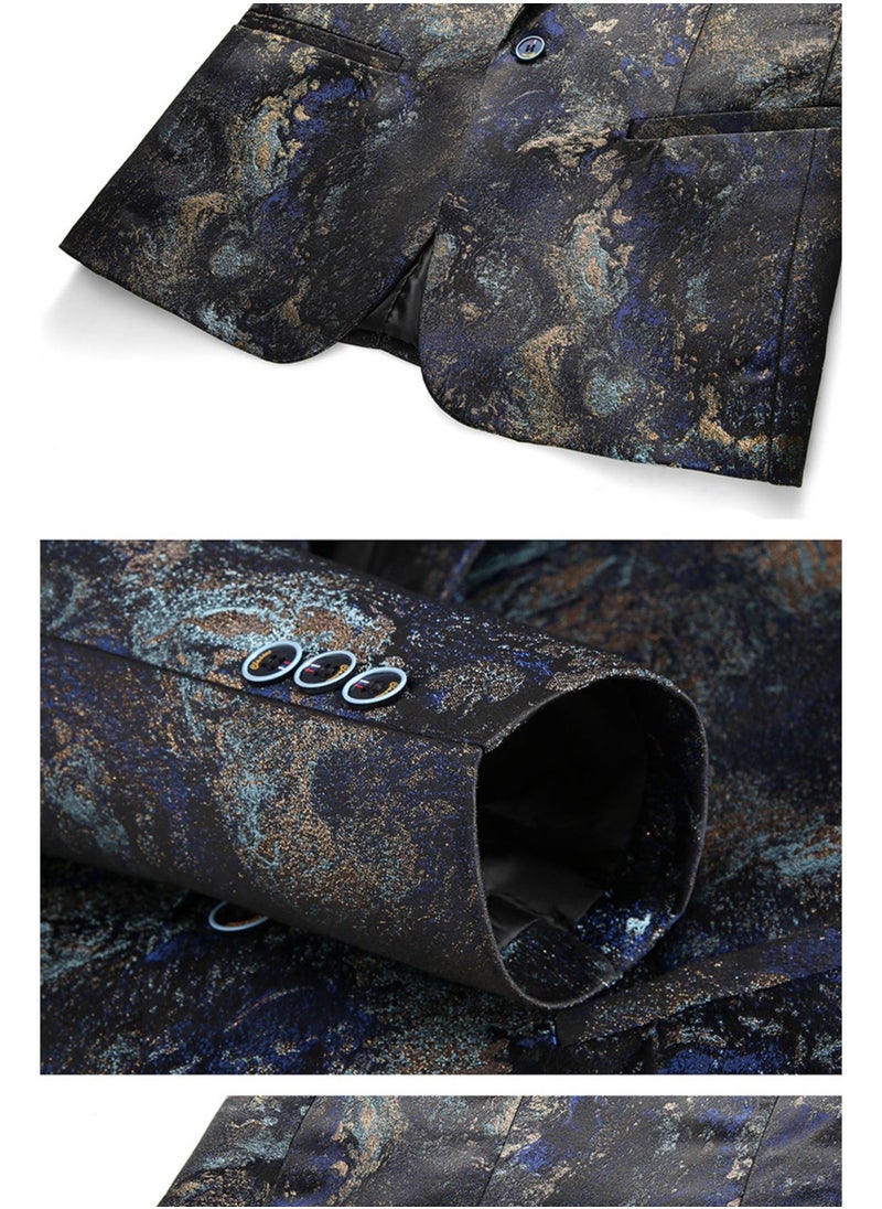 Shougu Trendy Patterned Men's Suit Jacket  - Image 4