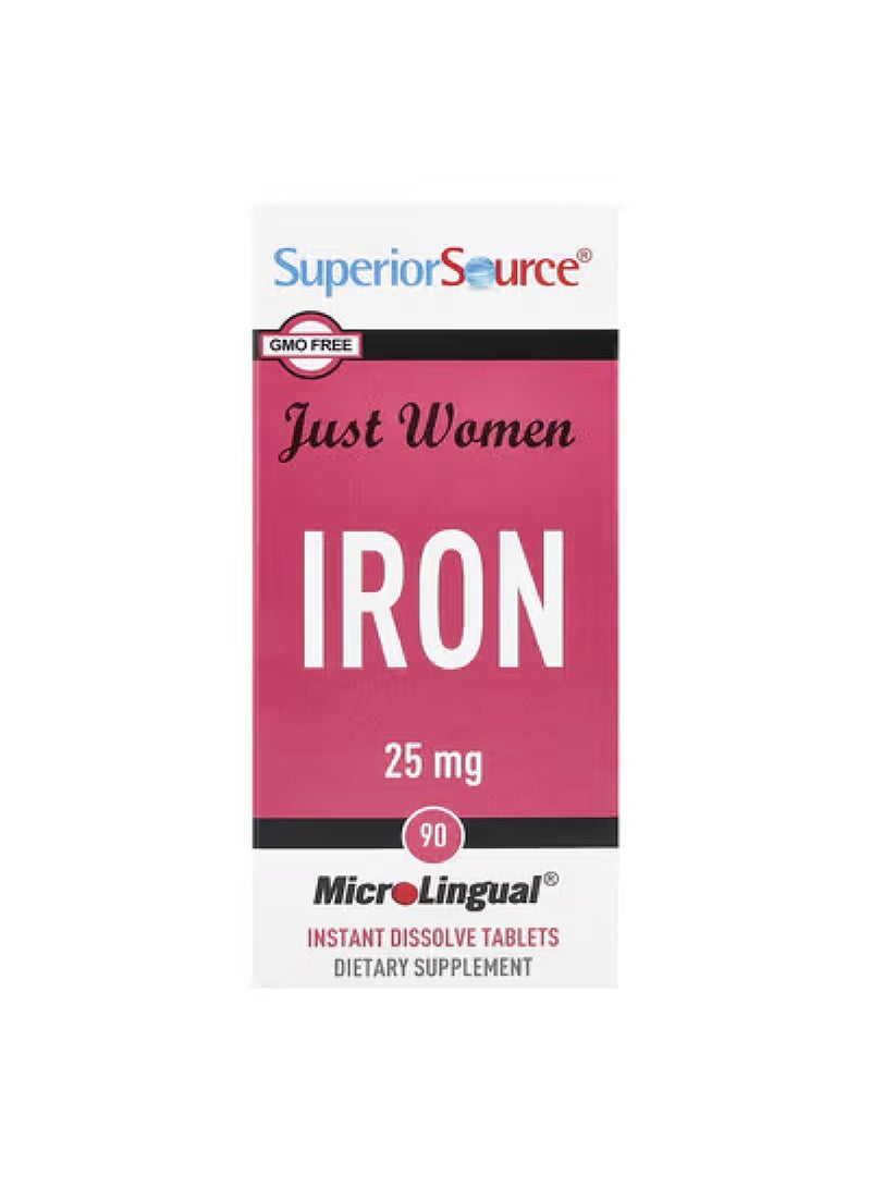Superior Source Just Women, Iron, 25 mg, 90 MicroLingual® Instant Dissolve Tablets