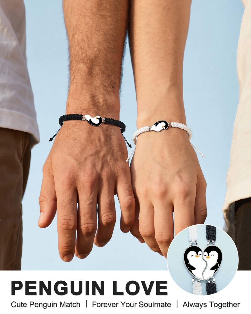 UNGENT THEM Valentines Day Gifts for Him Her Boyfriend Girlfriend Birthday Couples Bracelets Matching Long Distance Relationship Christmas Anniversary Cute Romantic I Love You Penguin Gifts Women Men - Image 2