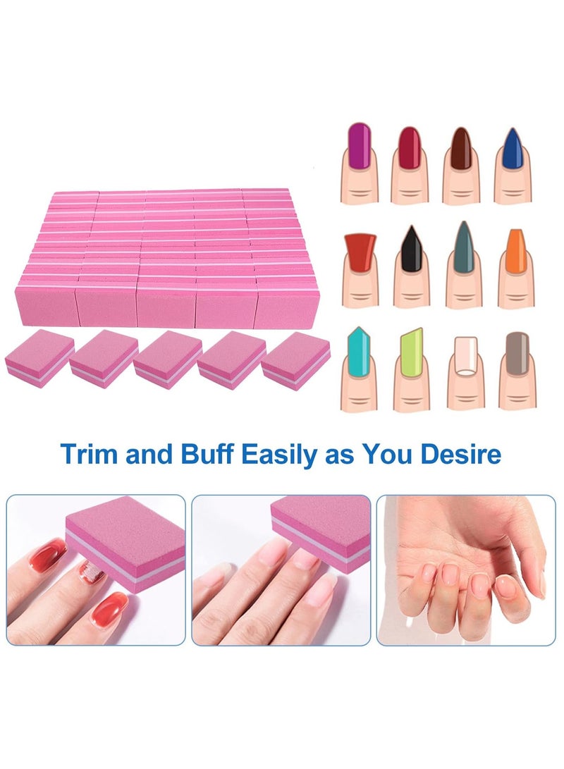 DOLOLO 50 Pcs Mini Nail Buffers Block Nail File for Acrylic Nails and Natural Nails, 100/180 Grit Nail Buffing Blocks Manicure File Blocks Set - Image 2