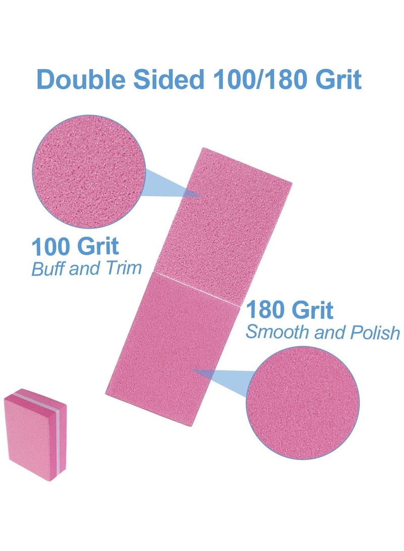 DOLOLO 50 Pcs Mini Nail Buffers Block Nail File for Acrylic Nails and Natural Nails, 100/180 Grit Nail Buffing Blocks Manicure File Blocks Set - Image 3