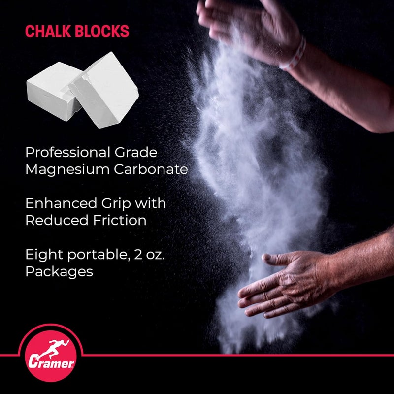 Cramer Gym Chalk Block, 8-Pack of 2 oz, Magnesium Carbonate for Powerlifting, Rock Climbing, Gymnastics, Crossfit, Weightlifting & Bouldering, Use in Chalk Balls & Bags, Superior Grip, 1lb Total - Image 2