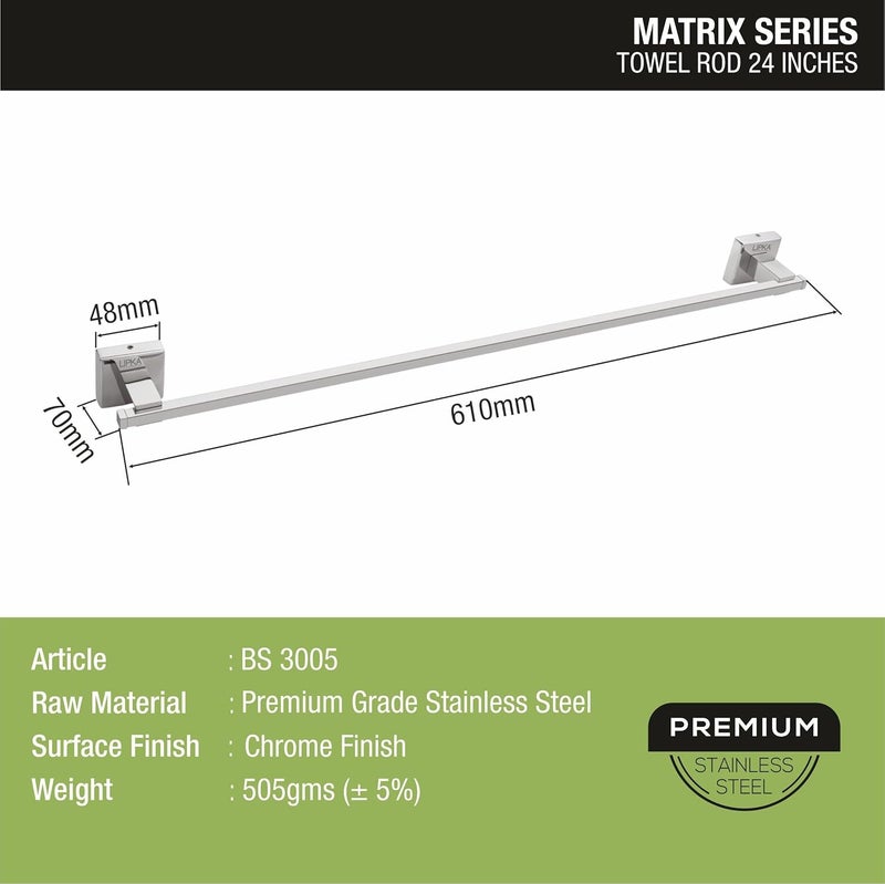 Lipka LIPKA Towel Rod Matrix Series 24  - Image 2