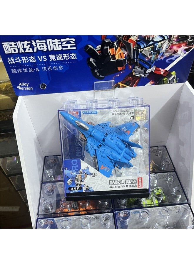 Alloy Version Of Deformed Toy Model Sea, Land And Air Mecha Suit Gift Box Kidsren's Educational Boy Gift-Color:Sea, Land And Air Transformation Team-fighter [single Style] - Image 1