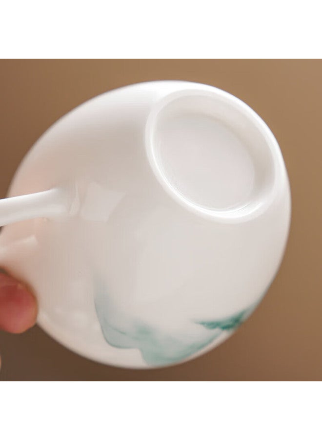 Qixuanyuan Jade And Porcelain Kung Fu Tea Set Gift Box For Home And Office Use, Includes Gaiwan And Teacups, Complete Set For Festivals And Annual Meetings, Gift-giving - Image 4