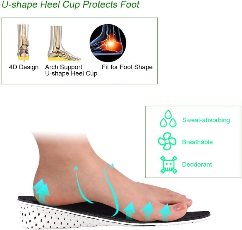 cheekyglo Height Increase Insoles Mesh Sport Shock Absorbing Breathable Heel Lift Insert Shoes Pad for Men Women(4CM) - Image 4