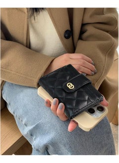 Generic Minimalist Small Zipper Wallets for Women, Slim Bifold PU Leather Credit Card Holder Wallets With ID Window, Ladies Clutch Purses Mini Coin Purse, Black  - Image 5