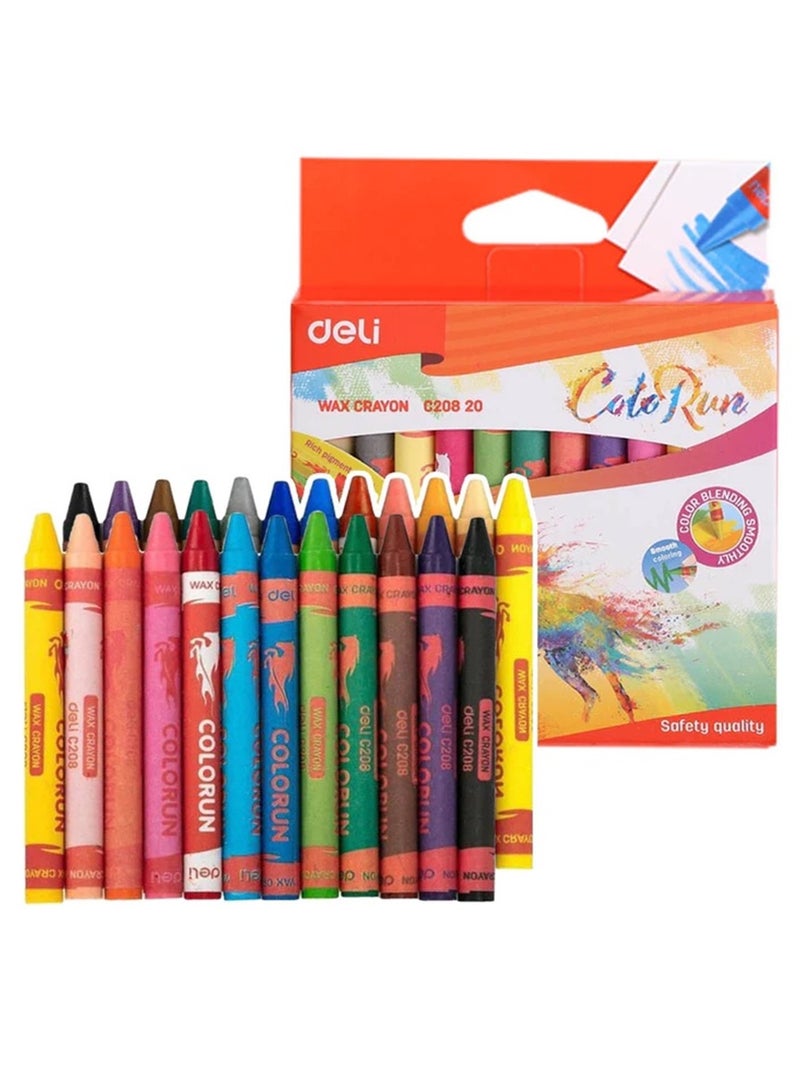 Deli 24-Piece Wax Crayons Set Multicolour - Image 1
