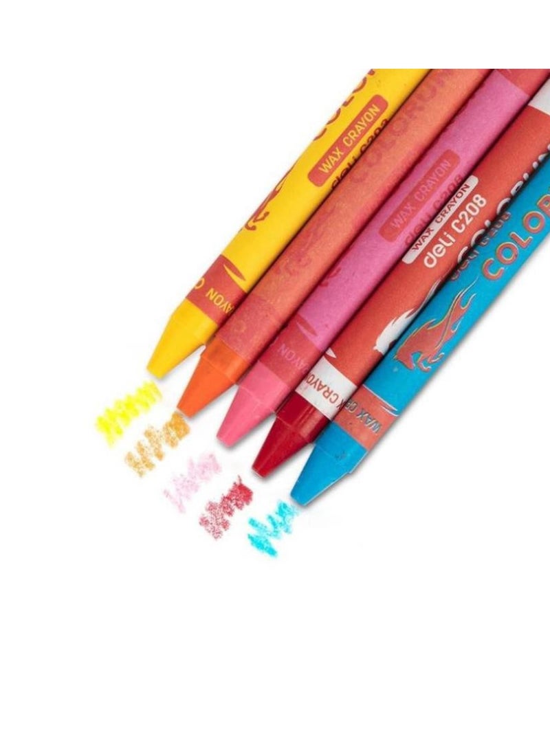 Deli 24-Piece Wax Crayons Set Multicolour - Image 2
