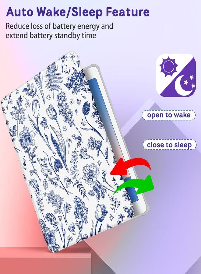 Kidcube for iPad 5th/6th Generation Case, for iPad Air 1st/2nd Gen, for iPad Pro 9.7 Inch Case Women Girls Cute Folio Cover with Pencil Holder Floral Flower Pretty Girly Rotating Stand Cases 2018/2017 - Image 5