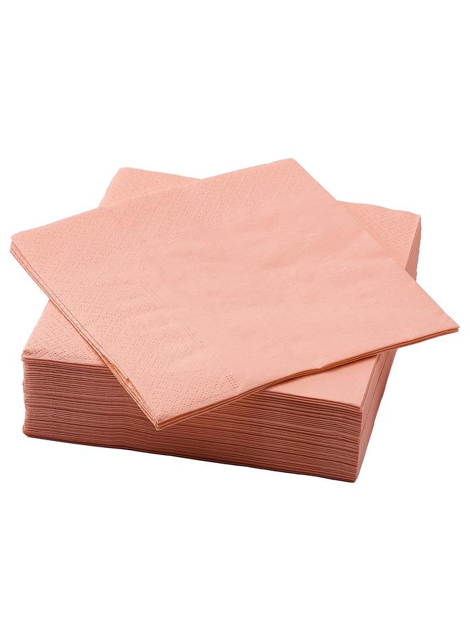 Green Tiger Paper Napkin, Orange-Pink, 33X33 Cm - Image 1