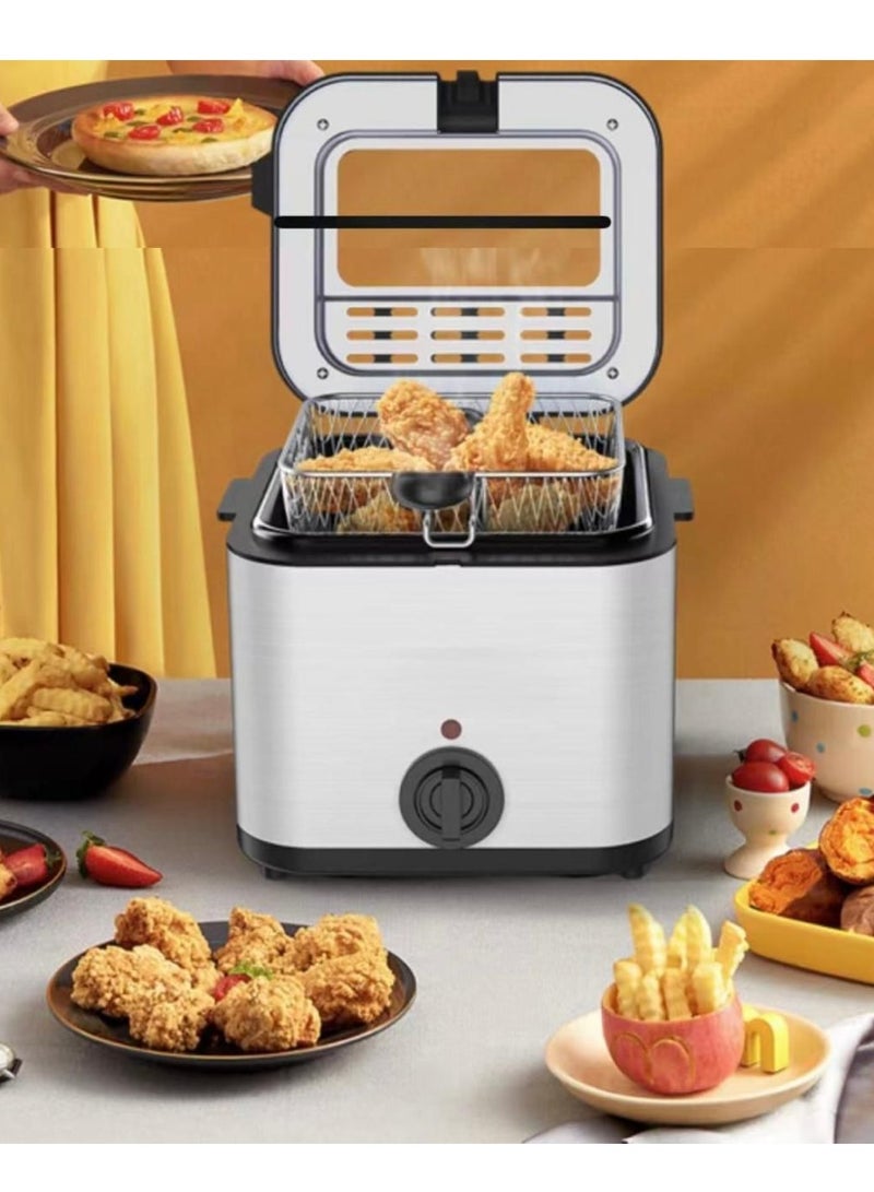 2.5L Home Electric Deep Fryer | 1000W Smart Electric Fryer | Multi-Function Oil Fryer | Fries & Fried Chicken Maker | Perfect for DIY Family Snacks  - Image 2