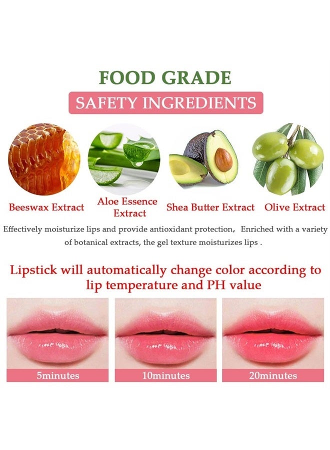 BINGBRUSH 3 Pcs Aloe Vera Color Changing Lipstick Queen,Long Lasting Lip Care Nutritious Plumper Lip Balm Moisturizer Magic PH Temperature Color Change Lip Gloss Glossly Makeup Set for Women