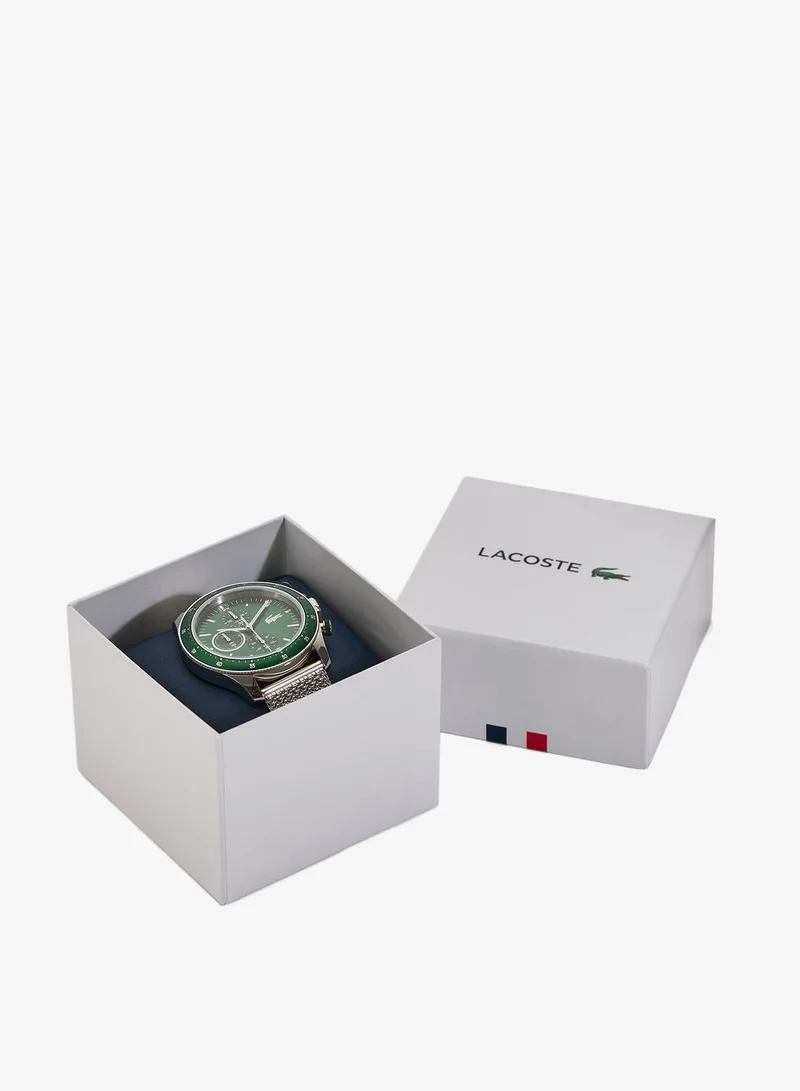 Lacoste  Neo Heritage Collection Chronograph Quartz Watch For Men With Silver Stainless Steel Bracelet - 2011255 for Men | Best Price UAE