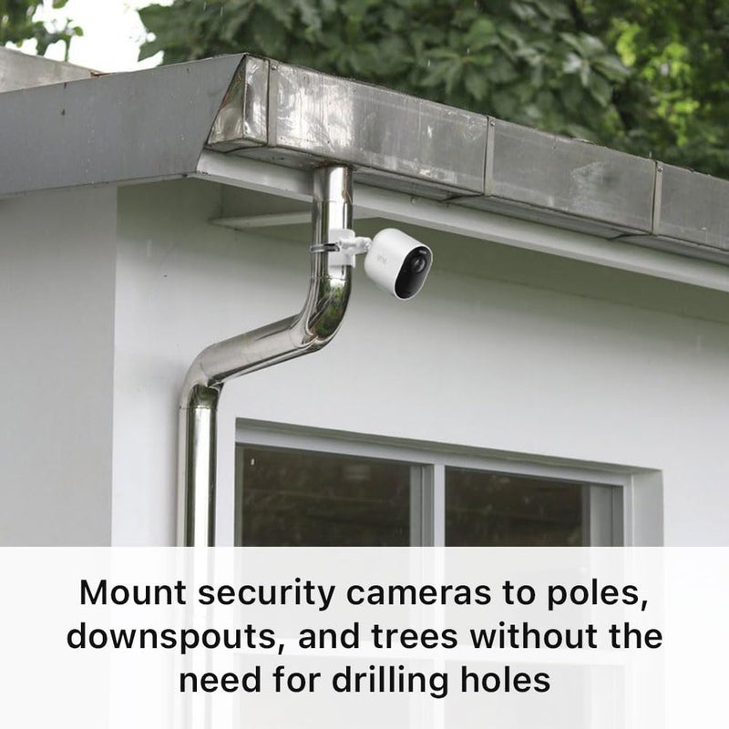 Holicfun No-Drill Outdoor Security Camera Pole Mount, Universally Compatible with Ring, Blink, Eufy, Wyze, Arlo, Google Nest, Simplisafe Cameras, and More - Black - Image 2
