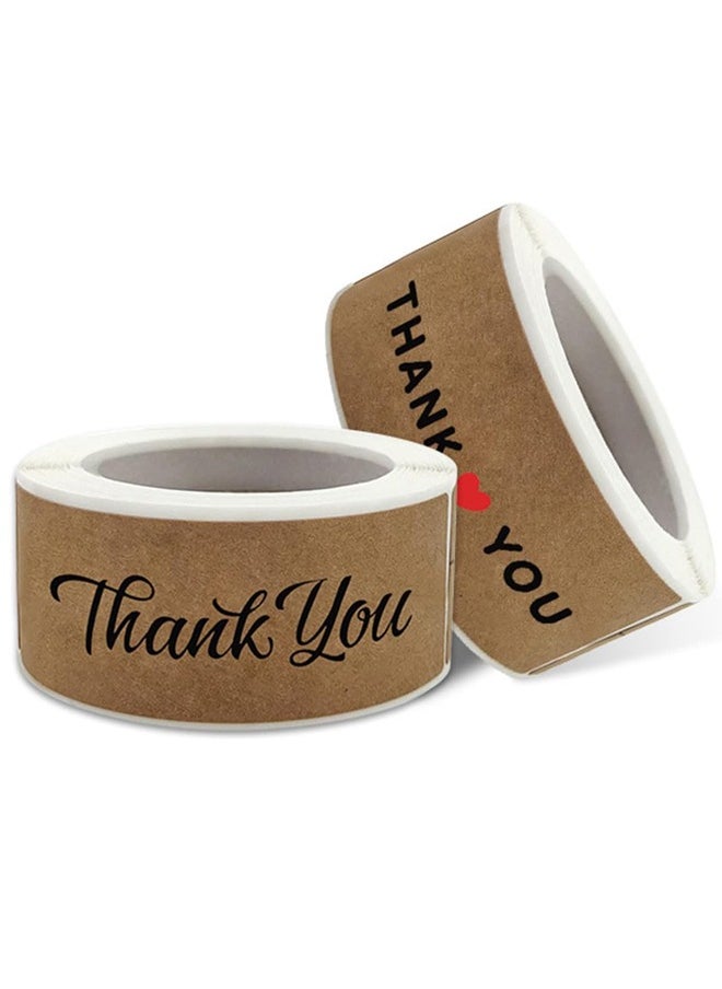 Royee - 6 Roll 1 x 3 Inch Thank You Stickers Rectangle Gift Seal Kraft Paper Labels Diary Stationery Stickers for Business Wedding Party Decor Handmade Decoration - Image 1