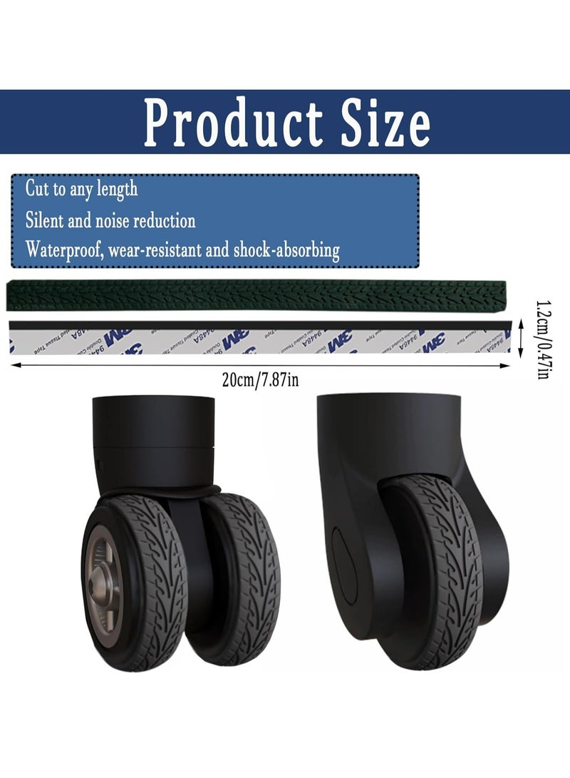 8 Pcs Luggage Wheels Covers Silicone Suitcase Wheel Covers  Cuttable Silicone Luggage Wheel Protector Silent Noise Reduction Shock for Spinner Wheel Suitcases or Office Chair Caster Black - Image 2