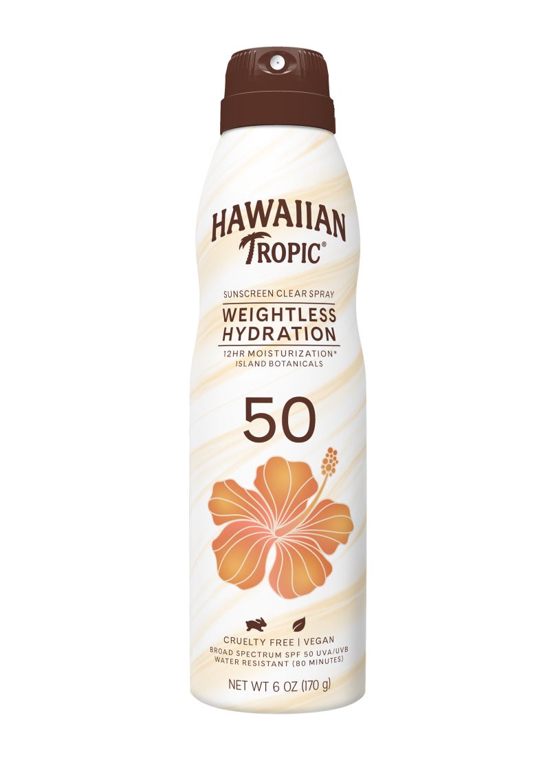 Hawaiian Tropic بخاخ حرير مرطب خفيف الوزن SPF50