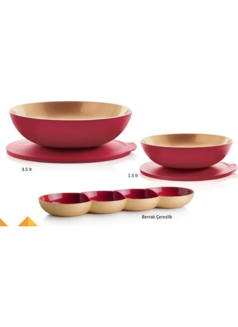 Tupperware Berrak Red Gold Small Set 