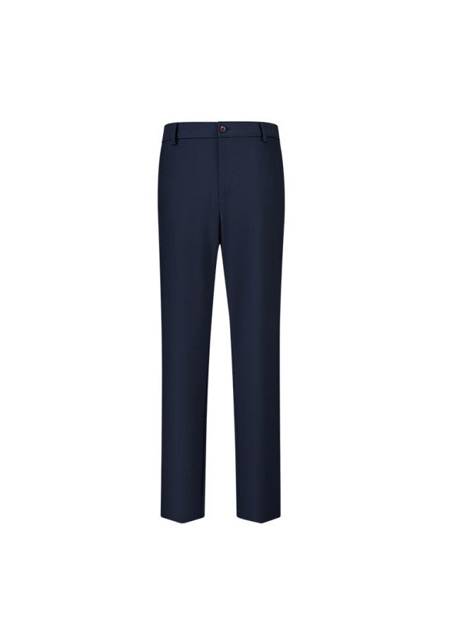 Ouding [cool Fiber] First-class Business Casual Trousers For Men, Summer Lightweight Long Pants, Navy Blue, Size 31 - Image 2