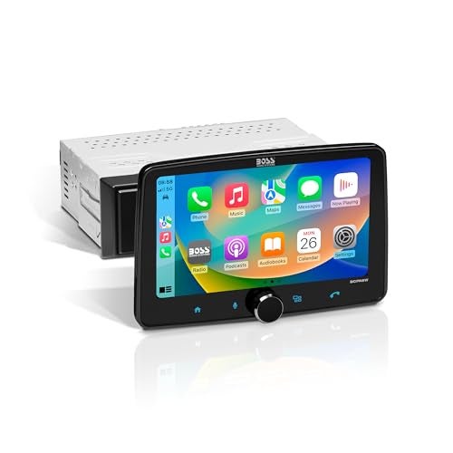 BOSS Audio Systems BCPA8W Car Stereo Wireless Apple CarPlay Android Auto Single Din 8 Inch Touchscreen Bluetooth No CD DVD Player AMFM Radio Receiver - Image 1