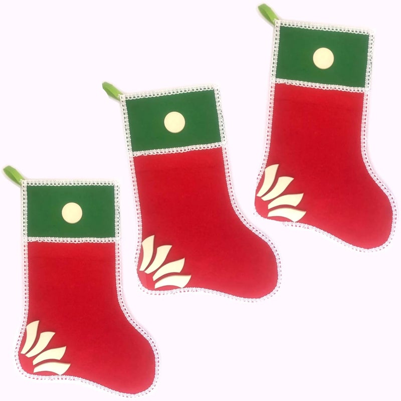 The Brown BoxSet of 3 Christmas StockingsSocks 37 x 245 cm or 145 x 95 inch EachChristmas Decoration ItemChristmas OrnamentsChristmas Gift Stuffers