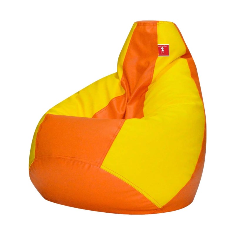 ComfyBean Bean Bag Cover Without Fillers Bean Bag Size Jumbo Color Orange Yellow - Image 5