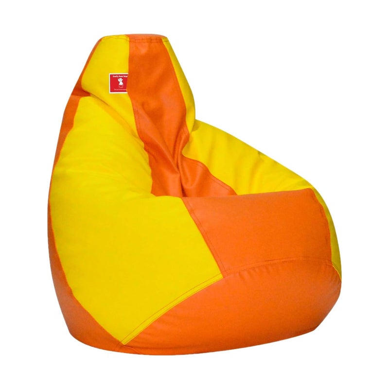 ComfyBean Bean Bag Cover Without Fillers Bean Bag Size Jumbo Color Orange Yellow - Image 4