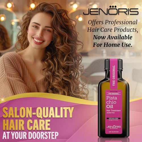 Jenoris Pistachio Oil Hair Serum for Frizzy and Damaged Hair, Lightweight Hair Oil for Dry Hair with Omega 3-6-9 Complex, Anti-Frizz Hair Serum for Shine, Hydration & Split-End Treatment, 1.69 fl.oz - Image 3