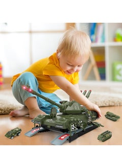 Cute Stone CUTE STONE Military Vehicles Set, Tank Toy Set with Realistic Light and Sound, Rotating Turret and Missile, 4 Pack Assorted Alloy Army Vehicles, Great Military Toy for Kids Boys  - Image 2
