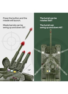 Cute Stone CUTE STONE Military Vehicles Set, Tank Toy Set with Realistic Light and Sound, Rotating Turret and Missile, 4 Pack Assorted Alloy Army Vehicles, Great Military Toy for Kids Boys  - Image 4