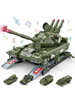 Cute Stone CUTE STONE Military Vehicles Set, Tank Toy Set with Realistic Light and Sound, Rotating Turret and Missile, 4 Pack Assorted Alloy Army Vehicles, Great Military Toy for Kids Boys  - Image 1
