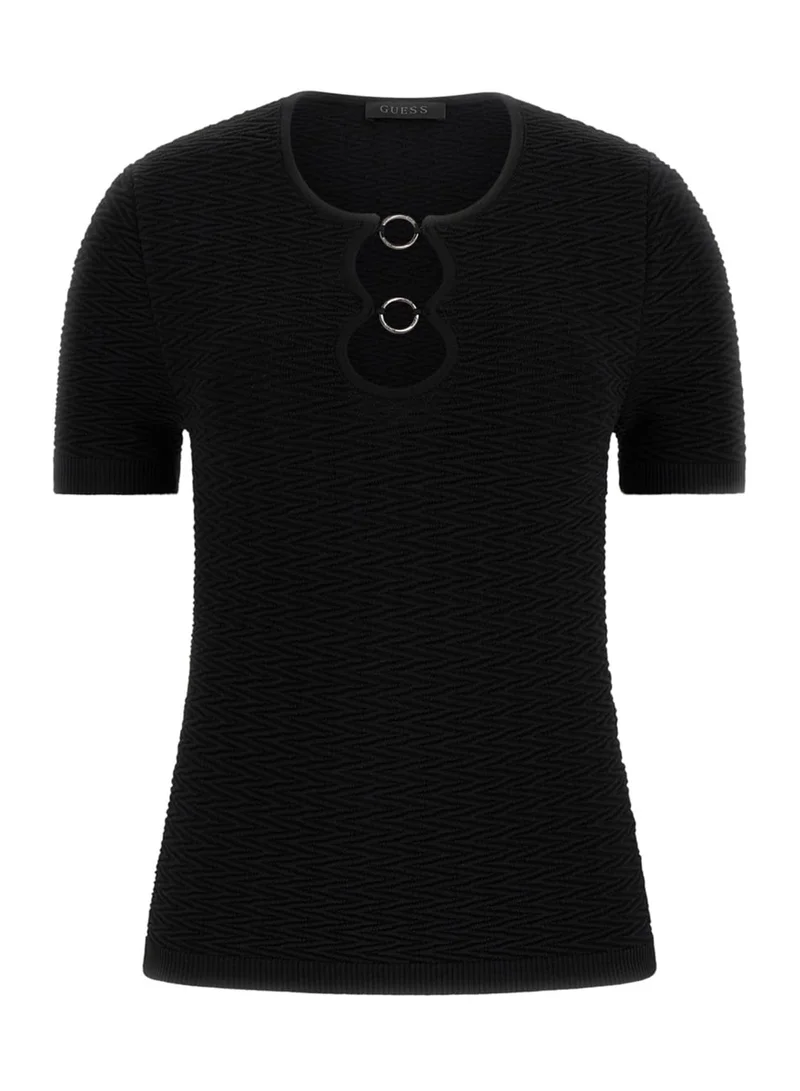 جس Short Sleeve Cut-Out Helena Sweater