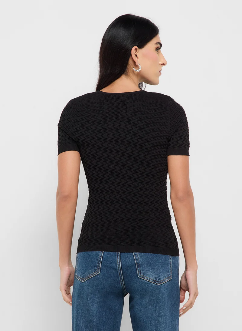 GUESS Short Sleeve Cut-Out Helena Sweater