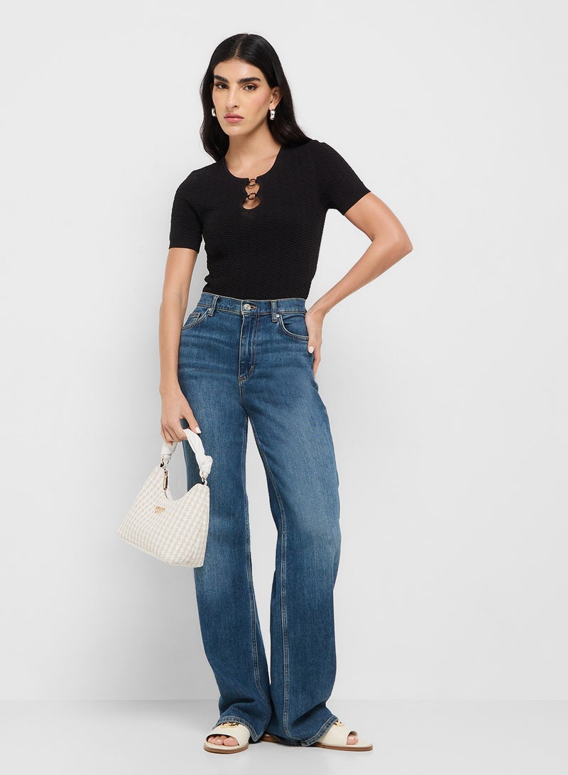 GUESS Short Sleeve Cut-Out Helena Sweater - Image 4