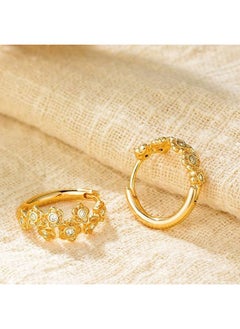 Mevecco Women Huggie Hoop Earrings Gold Ear Stud Cuff 14K Gold Filled Small Boho Beach Simple Delicate Handmade Hypoallergenic Jewelry Gift  - Image 5