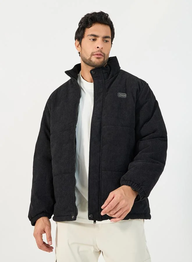 Styli Quilted Puffer Jacket with Zip Detail