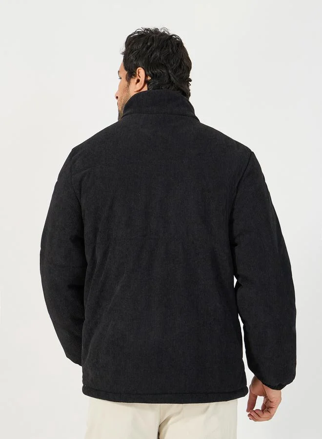 Styli Quilted Puffer Jacket with Zip Detail