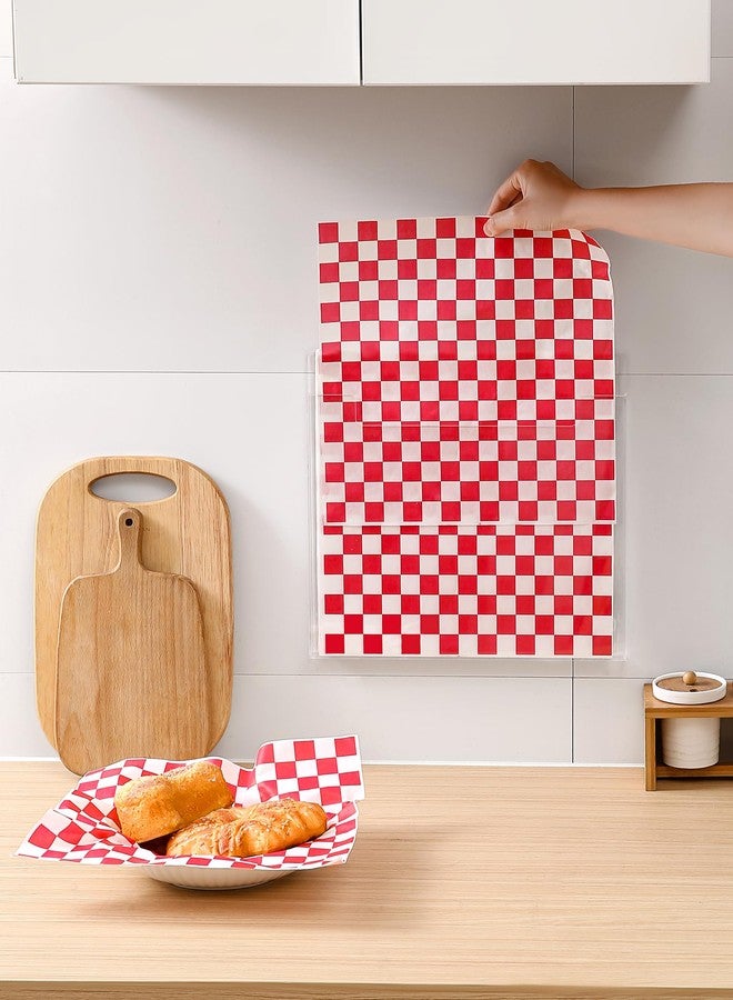 Beveetio Wall-Mounted Parchment Paper Sheets Holder, Wax Paper & Deli Wraps Organizer for 10×10in/12×12in, Clear Acrylic Dispenser with Screws & Tapes for Kitchen & Bakery, Holds 100-200 Sheets - Image 1