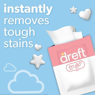 Dreft Stain Remover Wipes for Baby Clothes – Travel Size Stain Remover, Individually Wrapped for On-the-Go Use – Mild on Skin & Safe for Baby Clothes – 20 Count - view 3