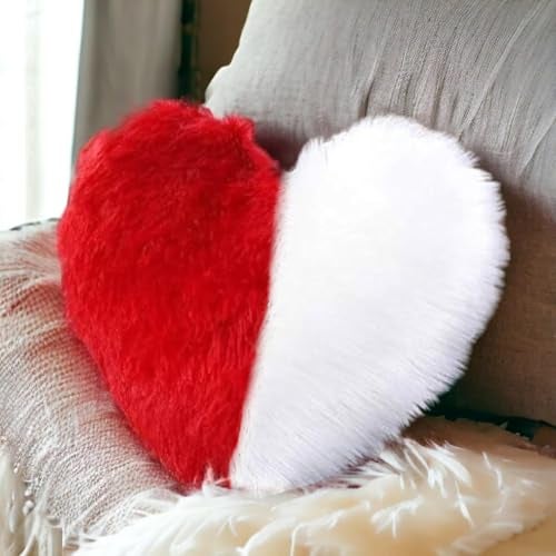 Ascension Fiber Heart Shape Cushion Pillow Valentine Gift for Girlfriend Boyfriend Couples Husband and Wife Valentine's Day Love Pillow Valentine Week Gift Item Gifts for Loved One, Multicolor - Image 1