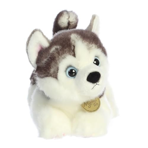 Aurora Adorable Miyoni Tots Siberian Husky Pup Stuffed Animal Lifelike Detail Cherished Companionship Gray 10 Inches - Image 1