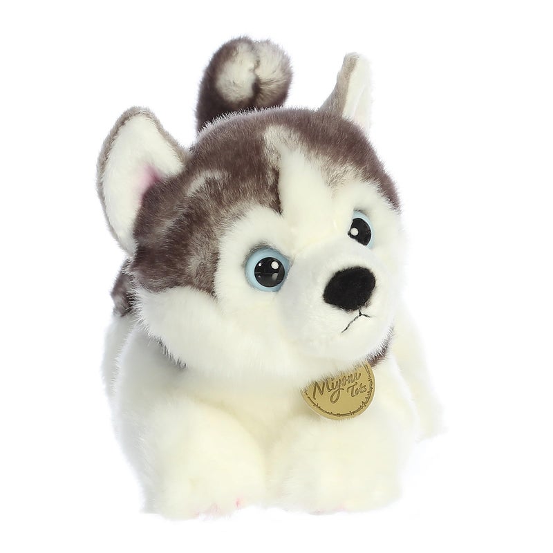 Aurora Adorable Miyoni Tots Siberian Husky Pup Stuffed Animal Lifelike Detail Cherished Companionship Gray 10 Inches - Image 3