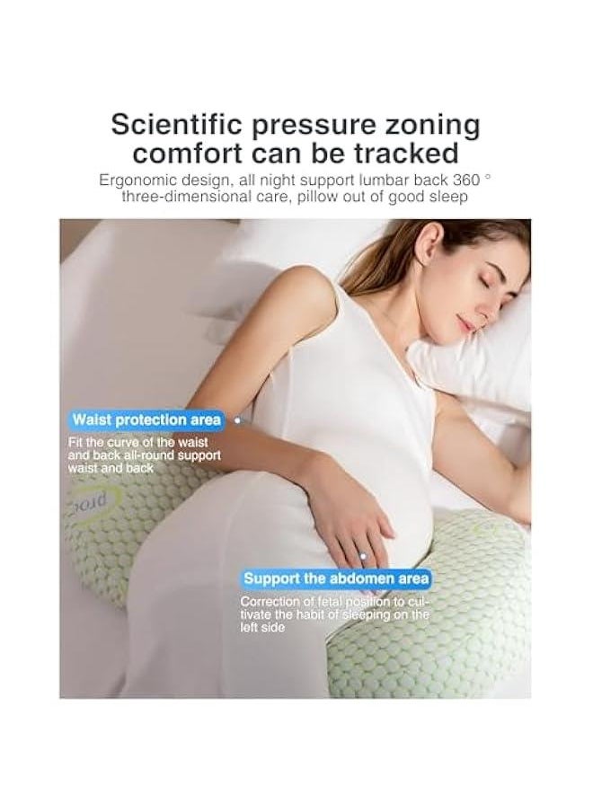 HOOKOR - Pregancy Pillows for Sleeping, Maternity Pillow, Pregnancy Body Pillow Support for Back, Legs, Belly, HIPS of Pregnant Women, Detachable and Adjustable with Pillow Cover (Green, Small) - Image 1