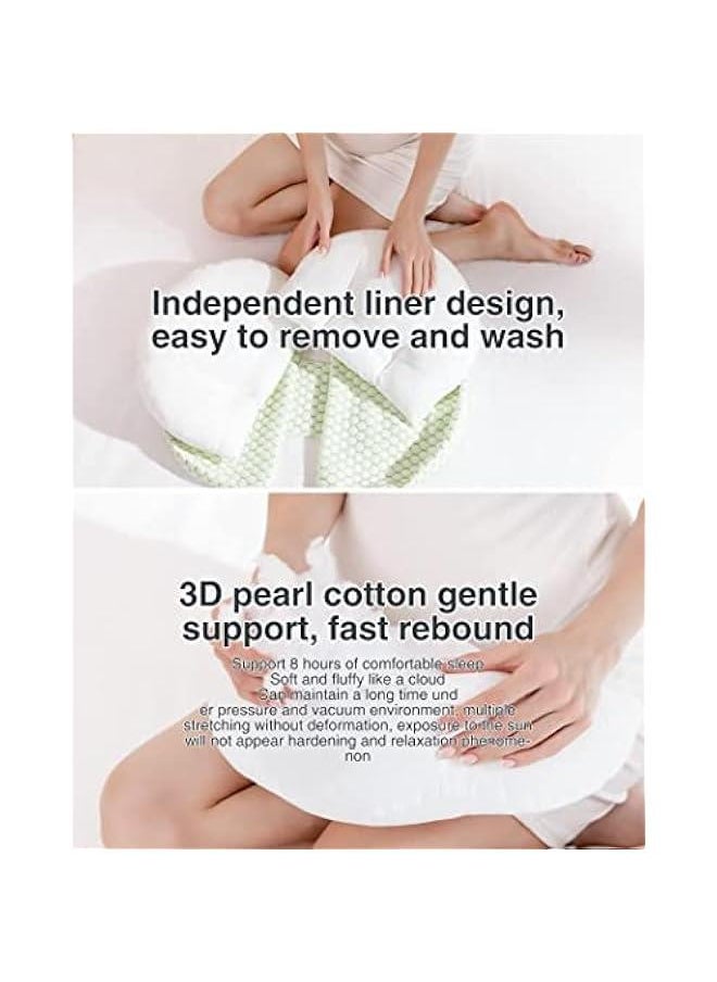 HOOKOR - Pregancy Pillows for Sleeping, Maternity Pillow, Pregnancy Body Pillow Support for Back, Legs, Belly, HIPS of Pregnant Women, Detachable and Adjustable with Pillow Cover (Green, Small) - Image 1